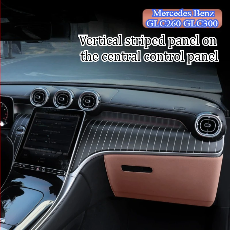 

Vertical Stripe Dashboard Panel for Mercedes GLC300 C200 C260L 2022-2025 W206 AMG Style Carbon Fiber Look Interior Trim Upgrade