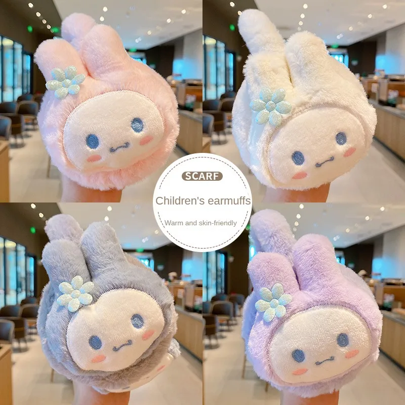 Children\'s Cute Rabbit Earmuffs for Girls in School Warm Windproof Ear Protection for Autumn and Winter Babies  and Velvet