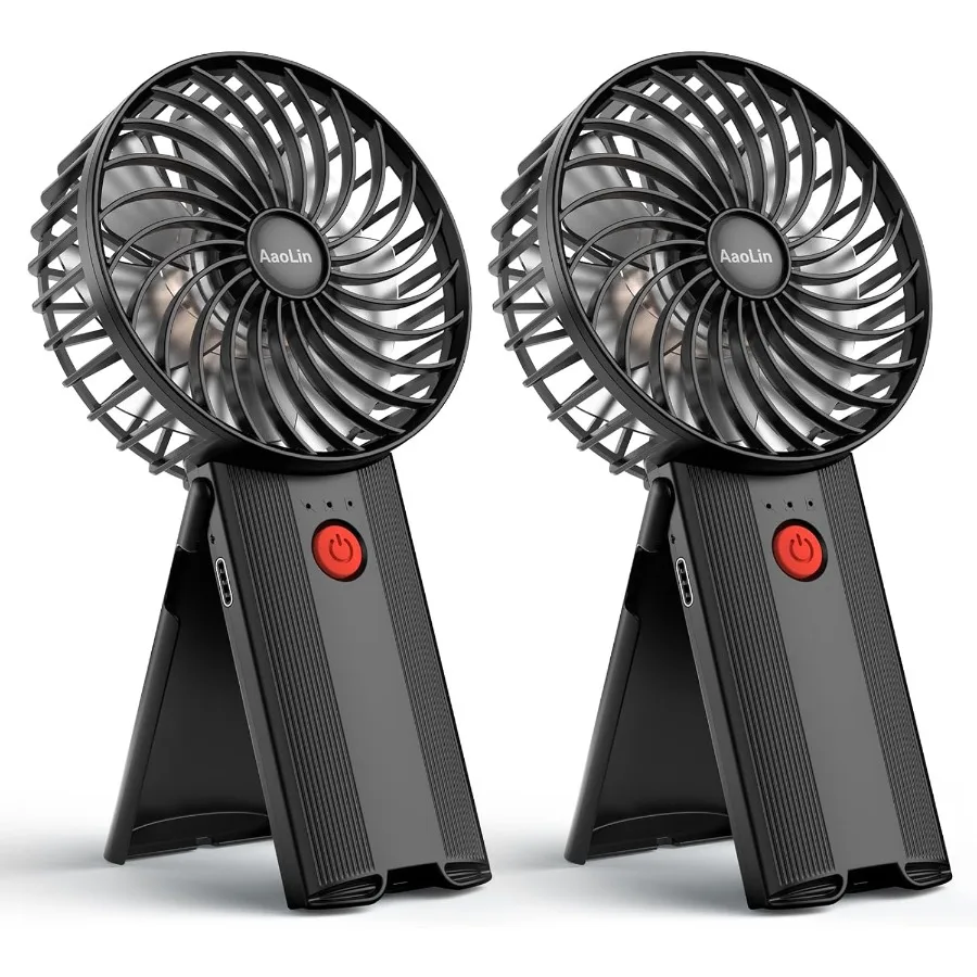

2pcs Mini Portable Folding Handheld Fans USB Rechargeable Personal Fan Neck Desktop 4speed 3in1 Silent Handheld Mini Fan 615 ho