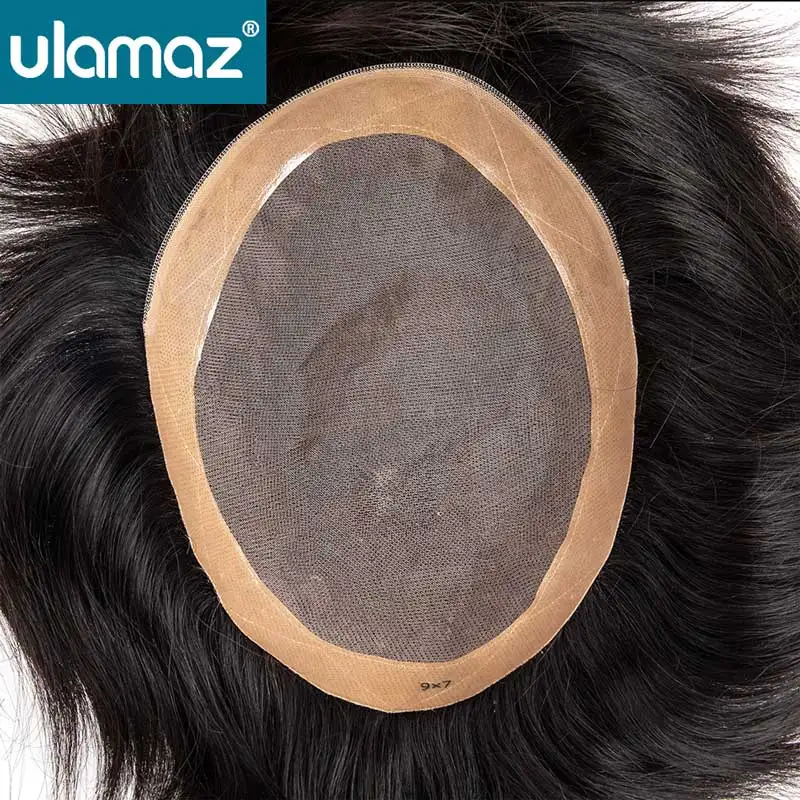 

Мужской моно-протез для волос, натуральный парик для мужчин, 100% человеческие волосы, накладка-парик, система замещения волос для мужчин, мужские парики