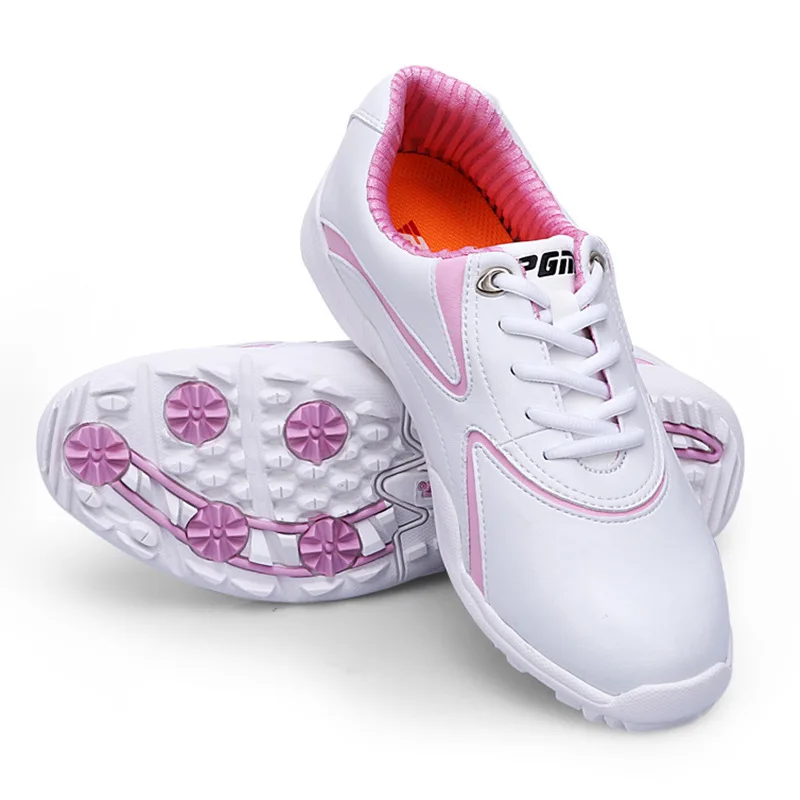 PGM Women Golf Shoes Spiked Outdoor Ultra Fiber Lightweight Comfortable Walking Sneakers