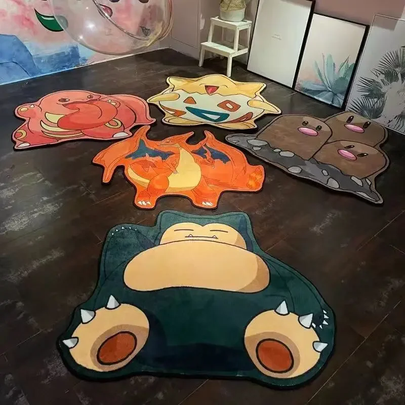 Pokemon anime pet sprite Pikachu Charizard cartoon cute Snorlax home bedroom living room high-quality plush carpet doormat