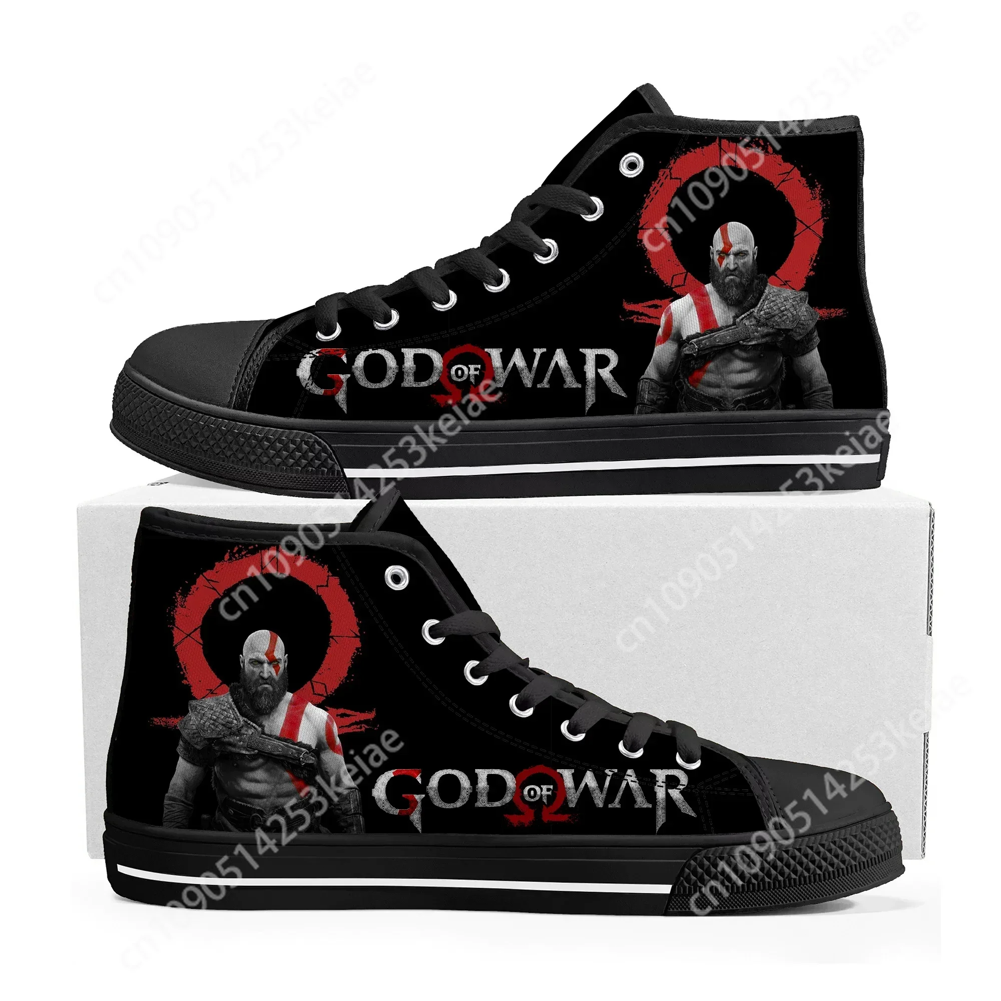 

Высокие кроссовки God of War, популярные мужские и женские подростковые модные парусиновые кроссовки высокого качества, обувь для пар на заказ