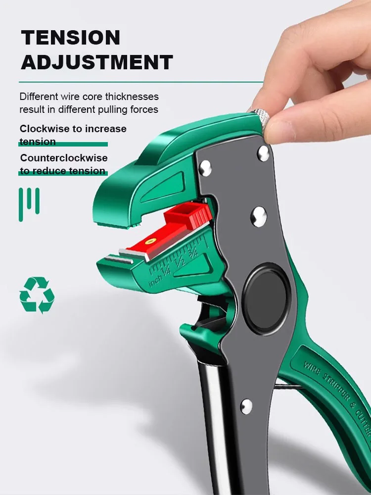 Duckbill Automatic Wire Stripping Pliers Wire Stripper Network Pliers for Flat Wire Duckbill Stripping Tool 0.2 to 6mm Range