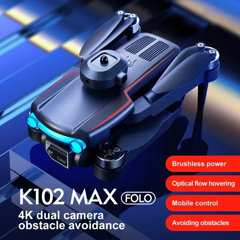 K102 MAX Brushless Drone 4K Profesional HD Dual Camera Optical Flow Obstacle Avoidance Aerial Photography Foldable Quadcopter