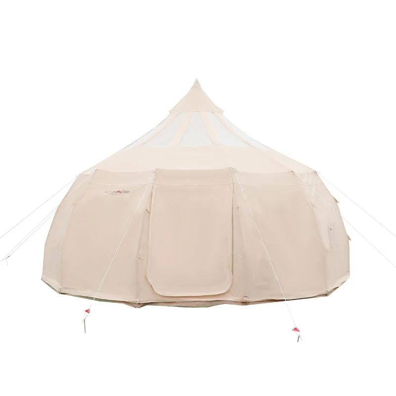 Family outdoor water drop camping tents luxury hotel 5m cotton Khaki fabric canvas dome tent