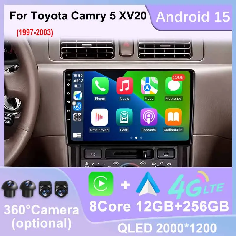 

Car Radio Android 15 For Toyota Camry 5 XV20 1997 - 2003 4G GPS Multimedia Player Stereo GPS Navigation Car Intelligent No 2din