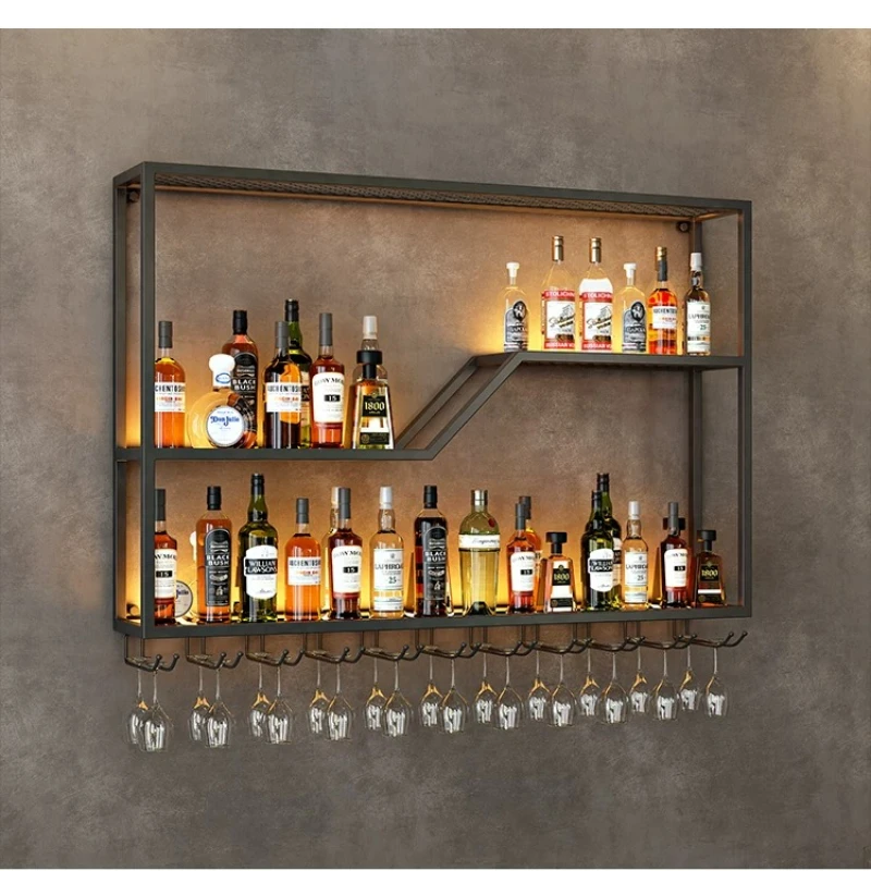 Restaurant Wall Mounted Red Wine Cabinet Display Rack,Bar Counter Wine Rack,hanging Wall Mounted Red Wine Creative Storage Rack