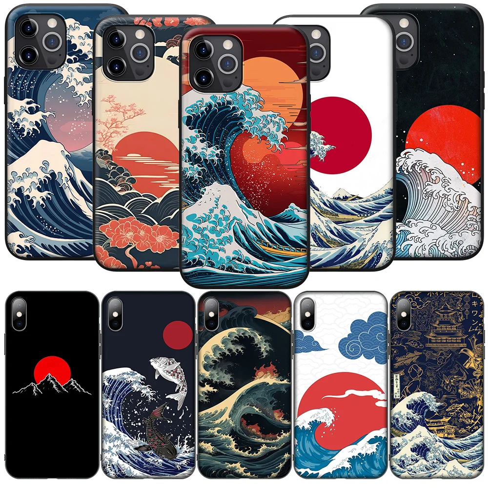 Phone Case for Xiaomi Redmi Note 11 11s 10 10s 9 9s 10t 8T 8 7 6 Pro Max New Cover TW148 Red Sun Sea Waves