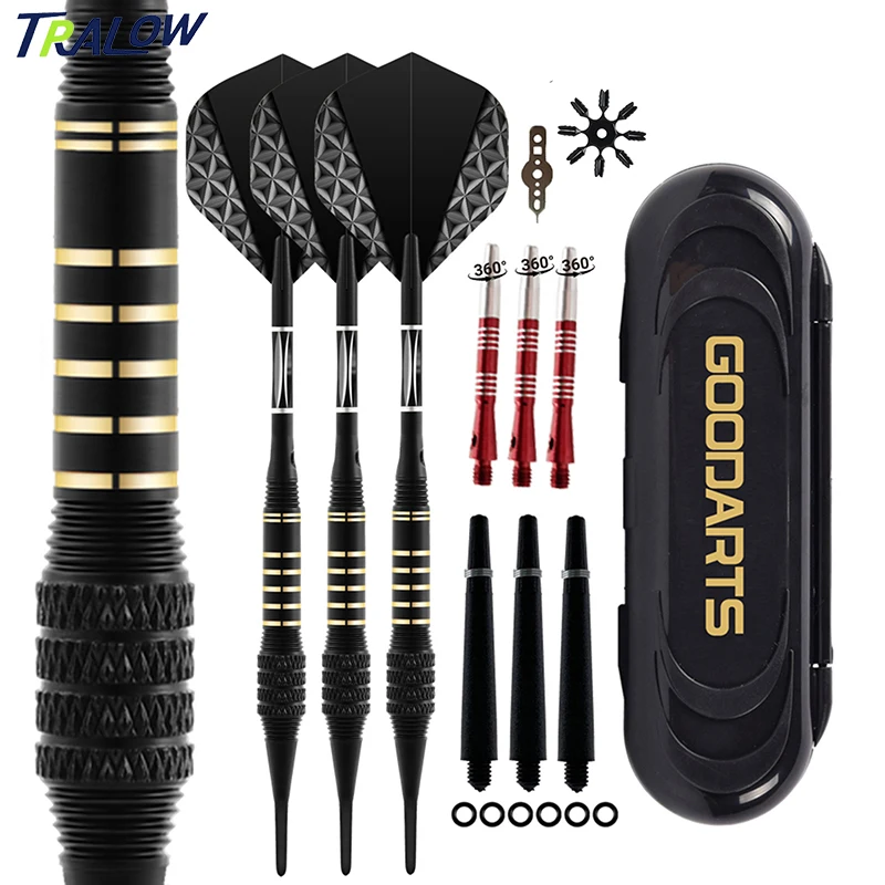 

TRALOW Darts Metal Tip Set Durable Metal Darts with Nonslip Iron Barrel Aluminum Dart Shaft for Competition Train Dartboard Game
