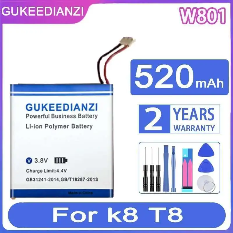 

520Mah W801 High Capacity Battery For K8 T8 Good Low-Temperature Performance