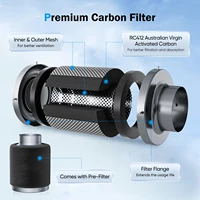 Ventilateur de conduit en ligne 4 pouces/100 mm à vitesse variable avec filtre à charbon pour kits de culture intérieure 220V 5
