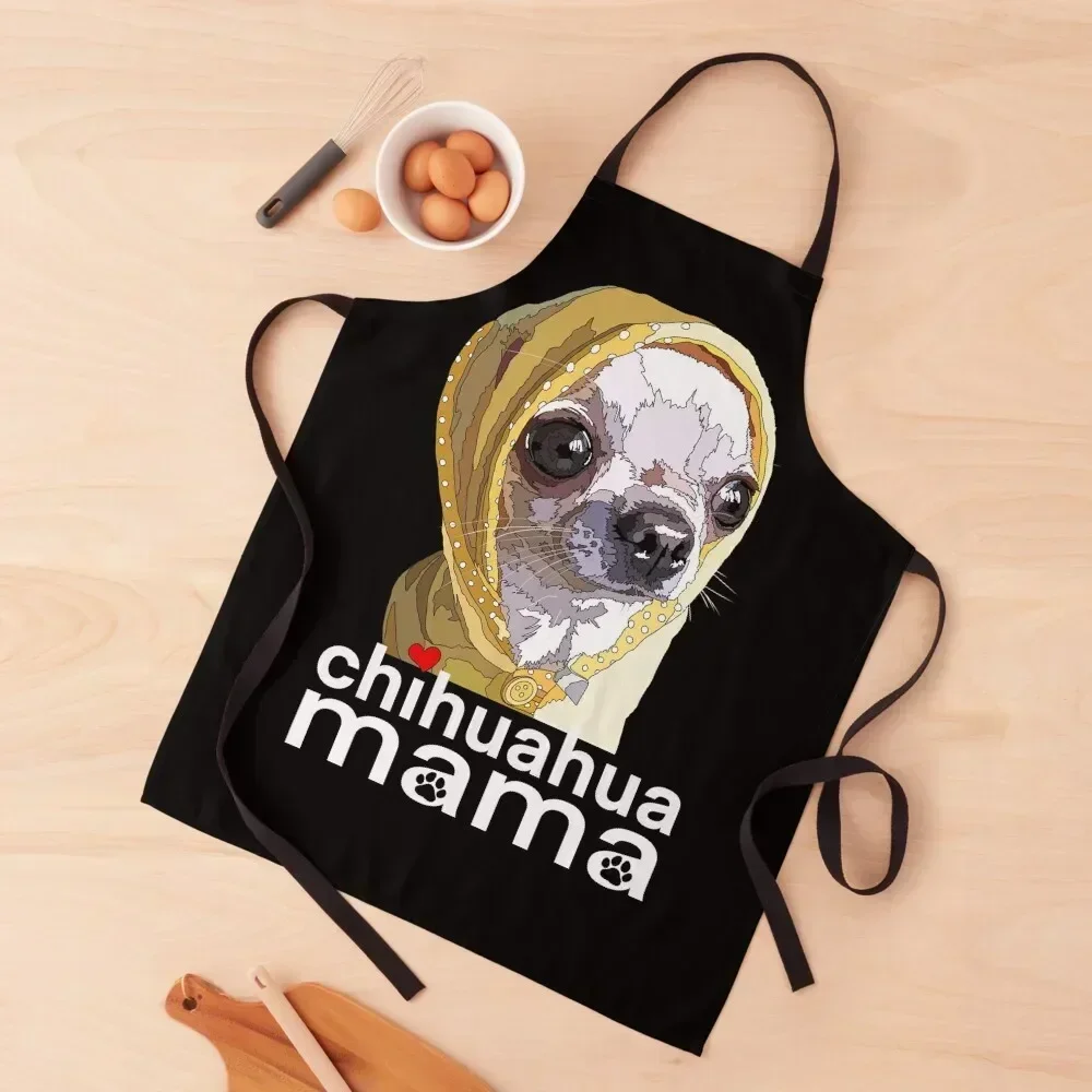 

Cute and Funny Chihuahua Mama Apron For Nail Stylist Household Items Kitchen Restaurant Kitchens Accessories Apron