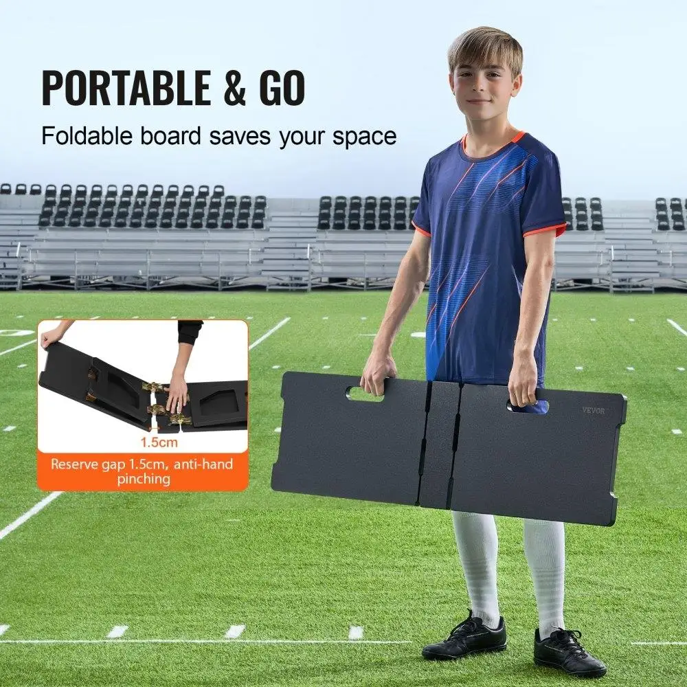 Dinding Rebound Sepak Bola Portabel 45X13 Inci dengan Desain Lipat 2 Sudut Tahan Lama Ringan untuk Pelatihan Profesional