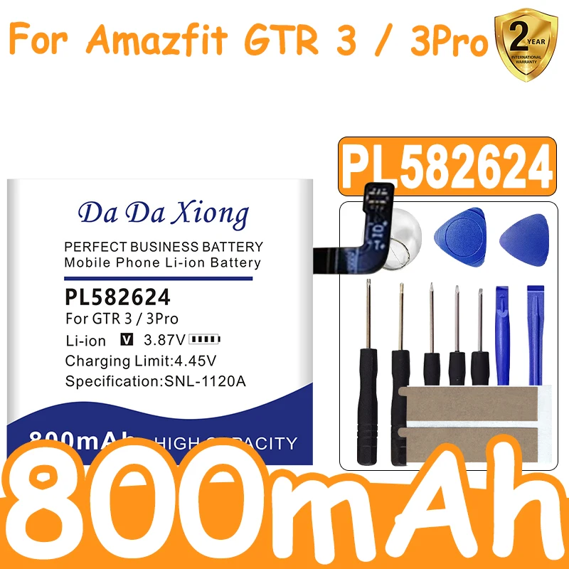 

DaDaXiong 100% Brand-New 800mAh PL582624 Battery for Amazfit GTR 3 GTR 3 Pro 3Pro Watch Batteries