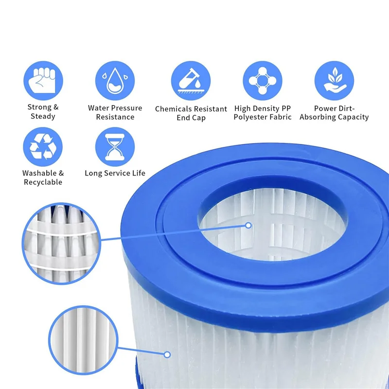 لخرطوشة فلتر حمام السباحة من النوع VI، 12 عبوة من حوض الاستحمام الساخن القابل للنفخ وفلتر سبا متوافق مع 90352E 58323E