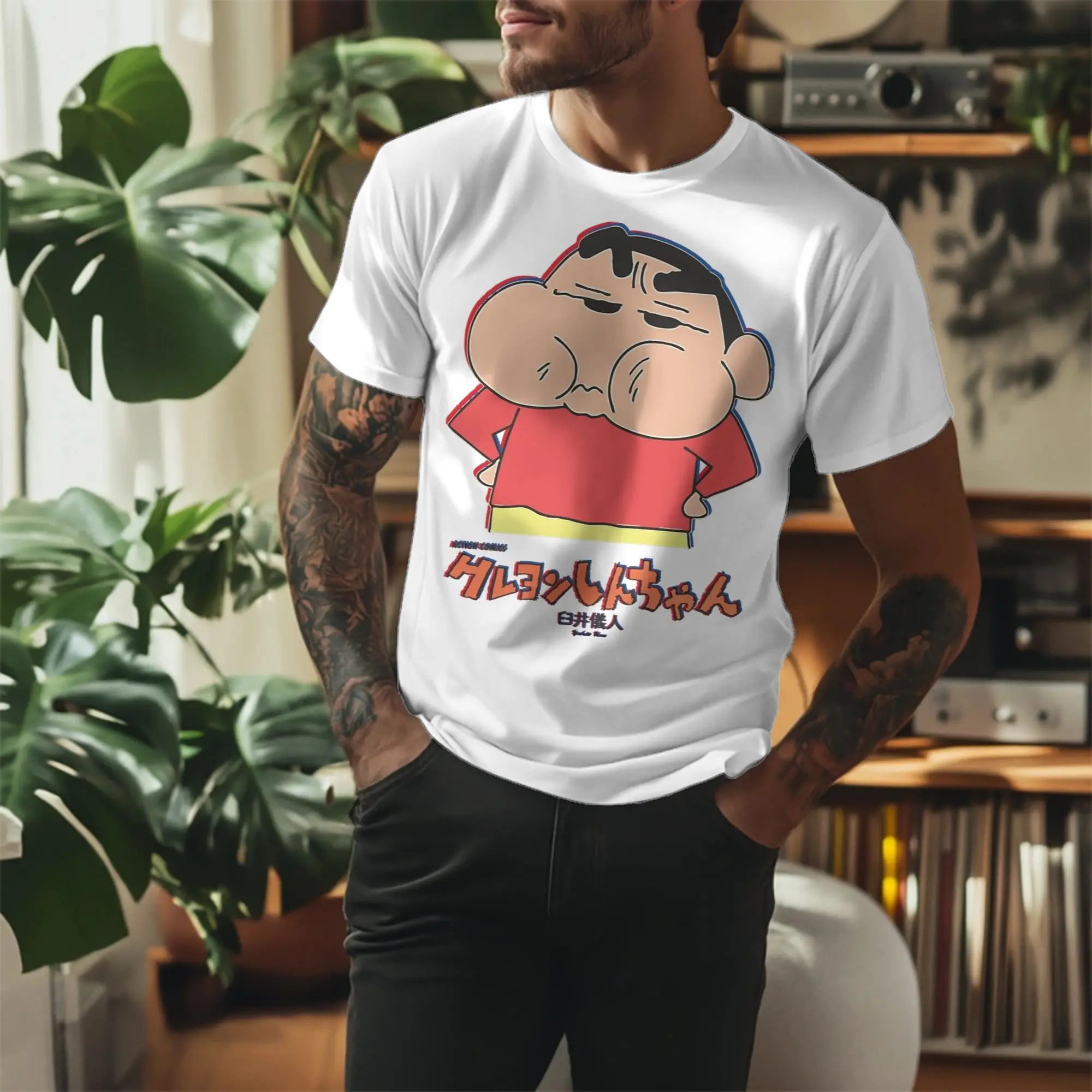 Novelty Crayon Shin chan Tshirts Unisex Cotton Short Sleeve  O-neck Summer TopsTops
