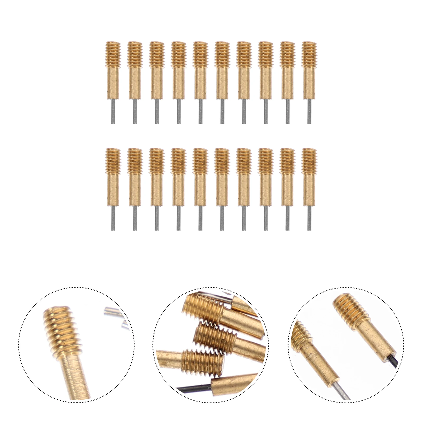 

20pcs Steel Needles for Watch Band Removal Durable Copper Steel Material Professional Repair Tools Kit Golden Color