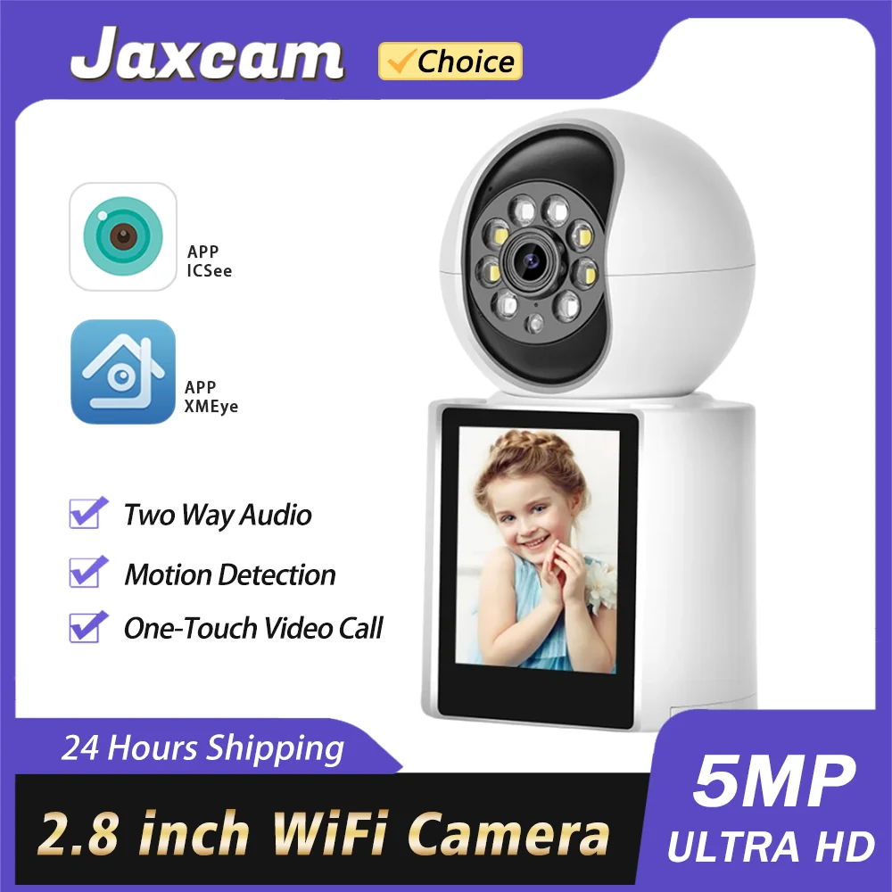 

2.8 inch Wifi Camera Baby Monitor With Call Audio Home Security Camera 5MP Smart Home Indoor Wireless IP Camera iCSee