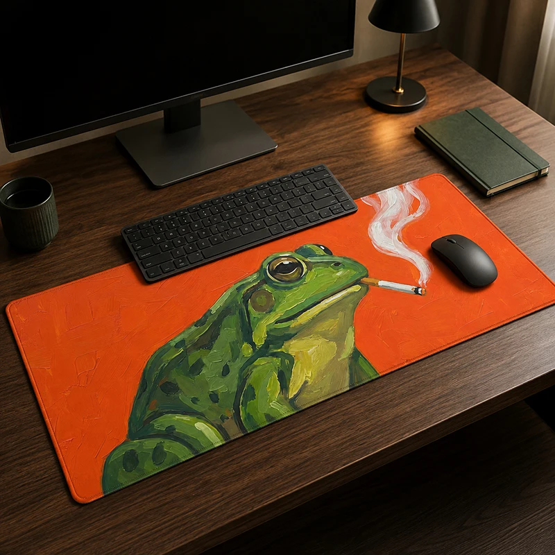 Коврик для мыши Green Frog Gamer с HD-печатью по запросу, новый, для дома, XXL, игровой коврик-мат, мягкий, для офиса, для игровых ноутбуков
