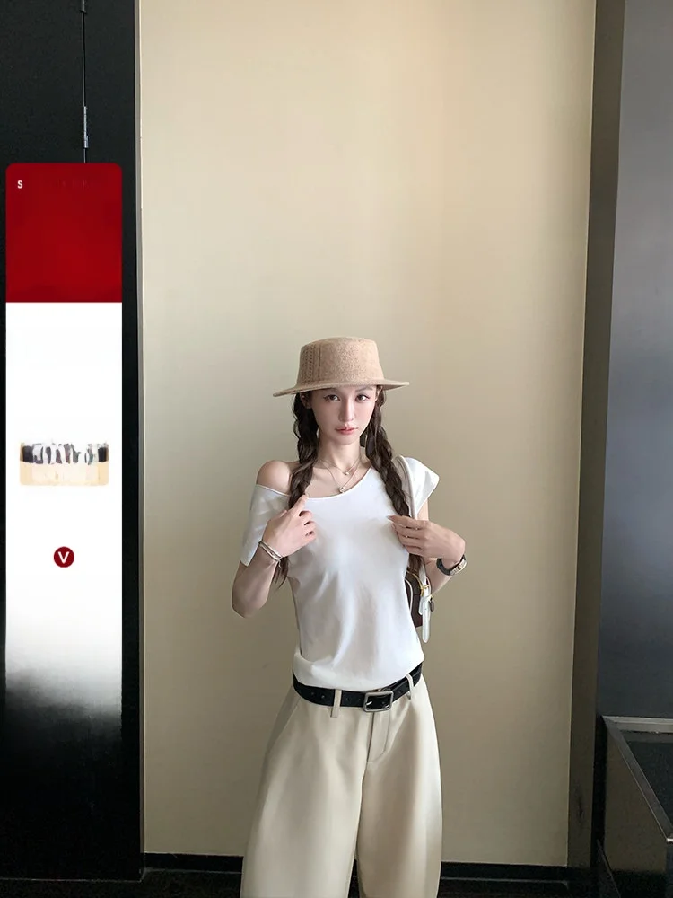 

Skk Store Breathable Forest System Linen T-irt Women's Summer Loose Fit ort Sve Knitted Fly Sve Slant oulder
