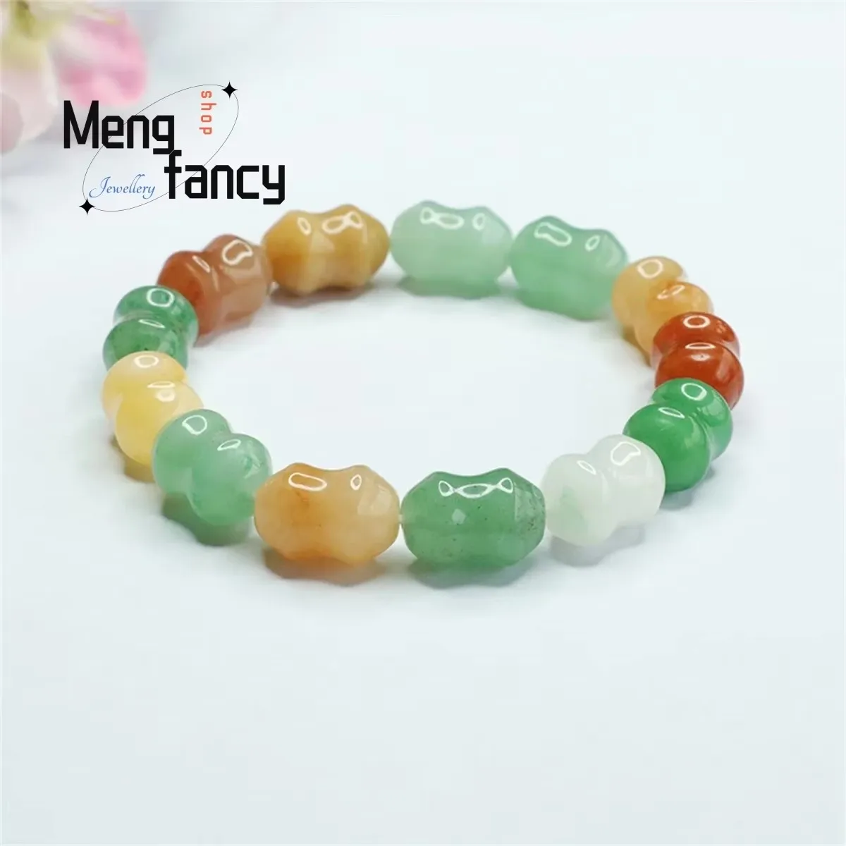 Natural Dongling Jade Duobao Bamboo Joint Bead String Bracelet Simple Elegant Personalized Fashion Versatile Exquisite Jewelry