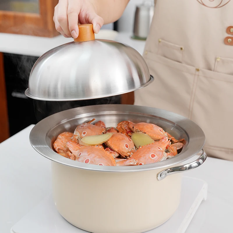 

Customized Thickened 304 Stainless Steel Steamer Tray with Lid - Deepened Basket for Seafood, Veggie & Dumplings