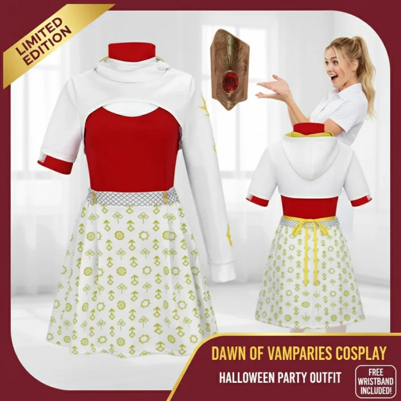

☎TDA Women's Zombies Nova Costume Addison Cosplay Outfit Halloween Party Set with Free Wristband☎