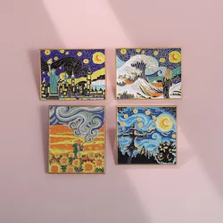 Fairy Tale Oil Painting Brooch Cartoon Beautiful Sunflower Metal Badge Small Accessories Wholesale Bag Pins for Caps Cap Pin