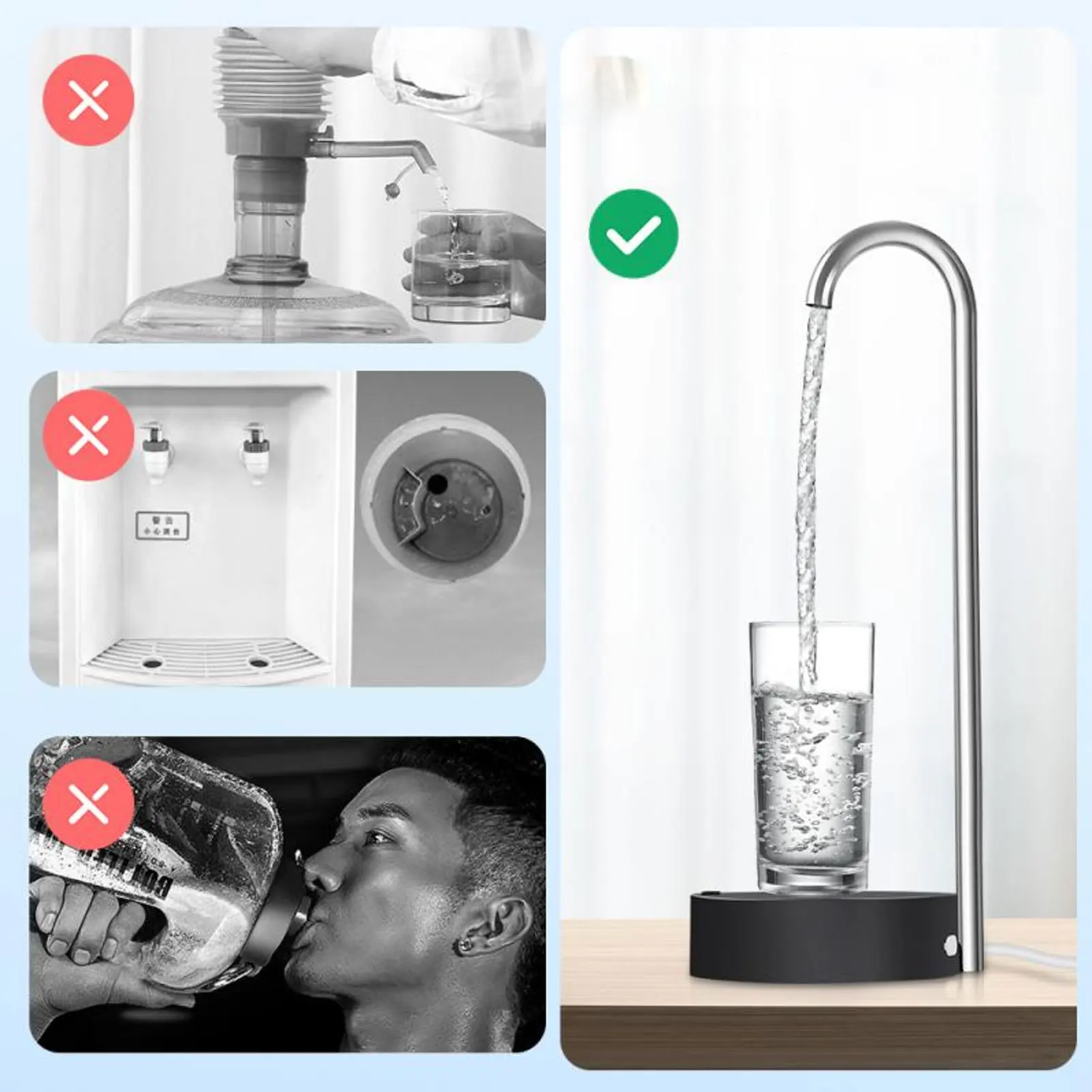 Desktop Water Dispenser Automatic Drinking Electric Mineral Water Bottle Pump for Home and Office