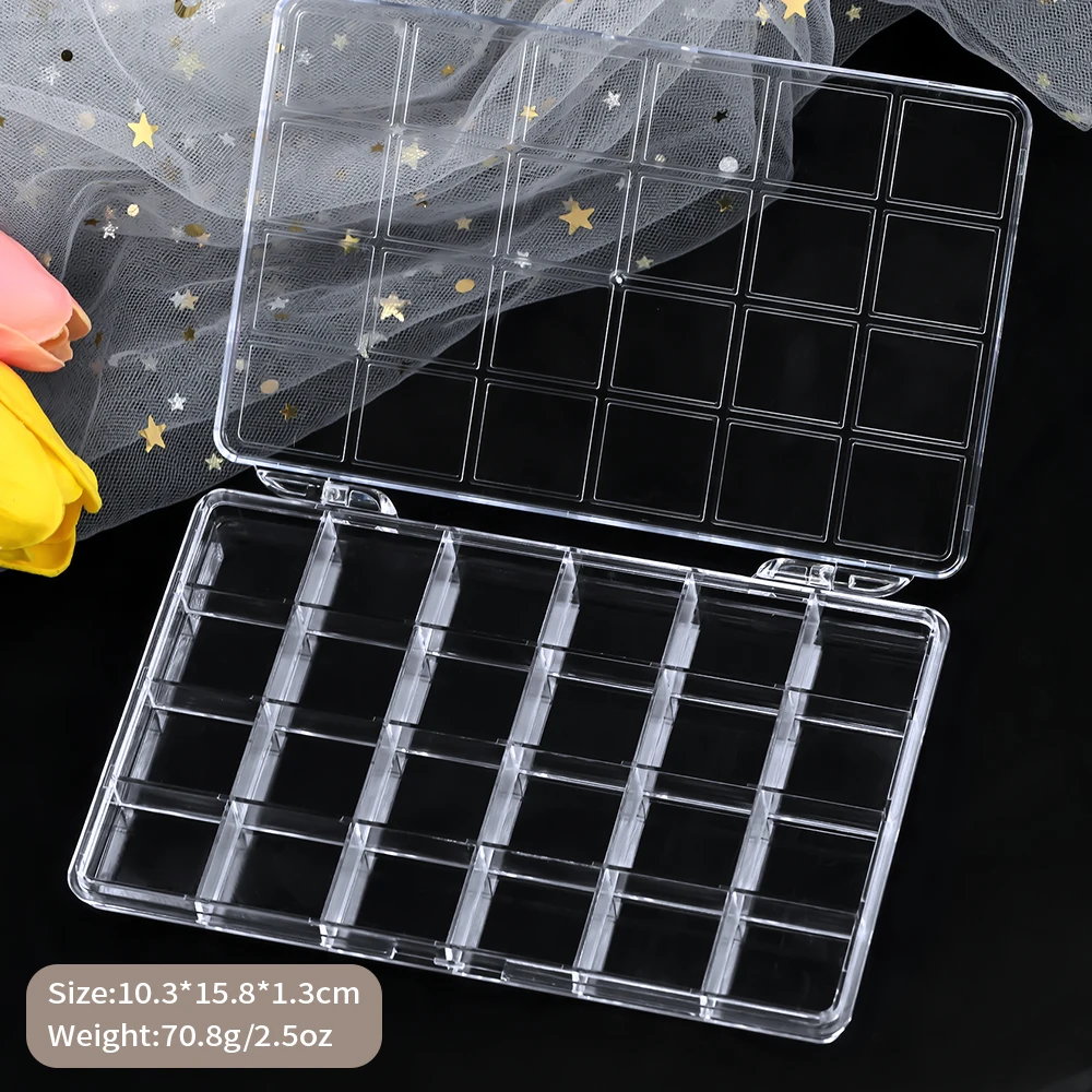 12/15/24 Fächer Leere Aufbewahrungsbox Transparent für Nagelzubehör Durchsichtiger Kunststoffbehälter für Schmuck Strasssteine Rechteckige Schachtel – Detail 7