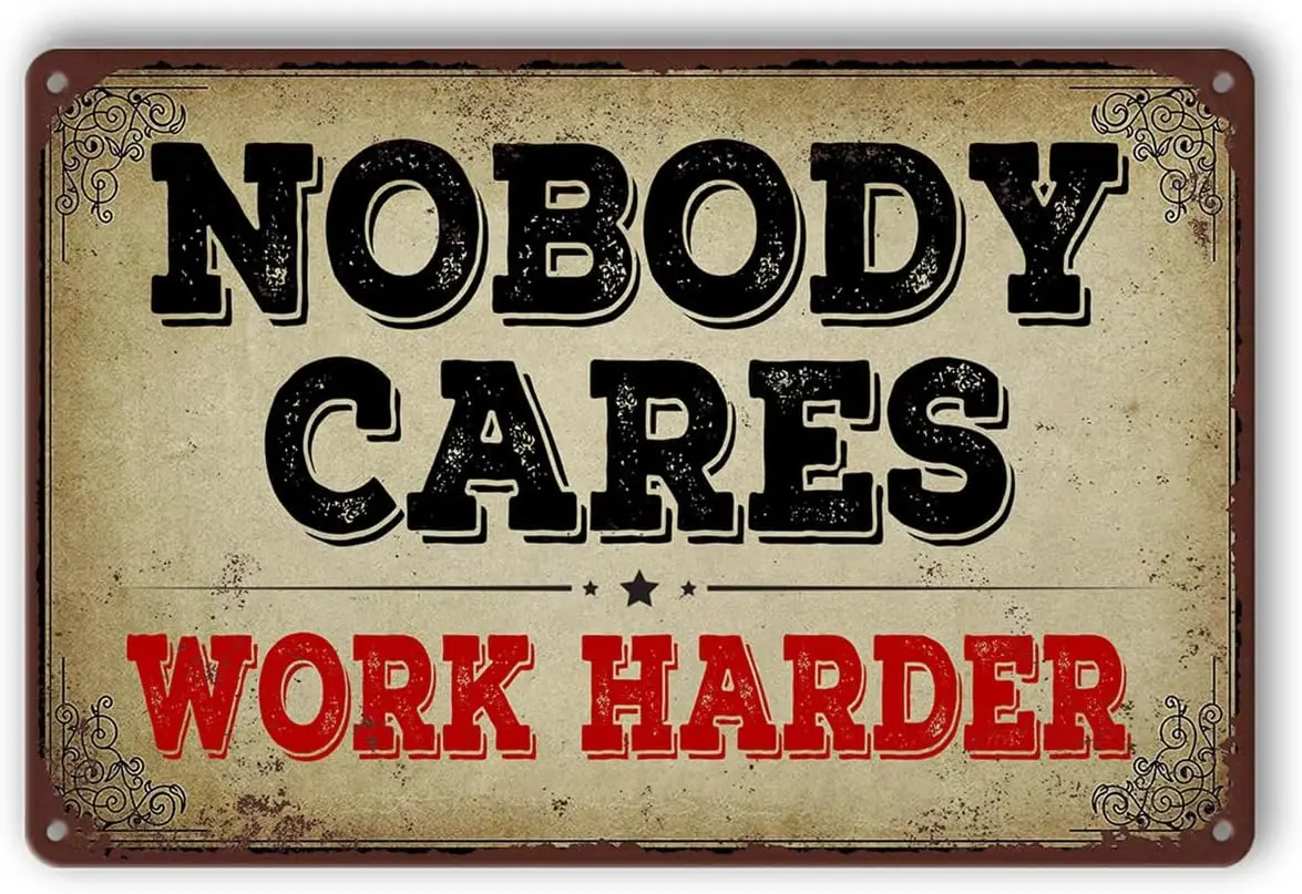 Gym Posters For Home Gym Nobody Cares Work Harder Gym Tin Sign Wall Art Metal Gym Decor Boxing Poster Funny Garage Gym Deco sign