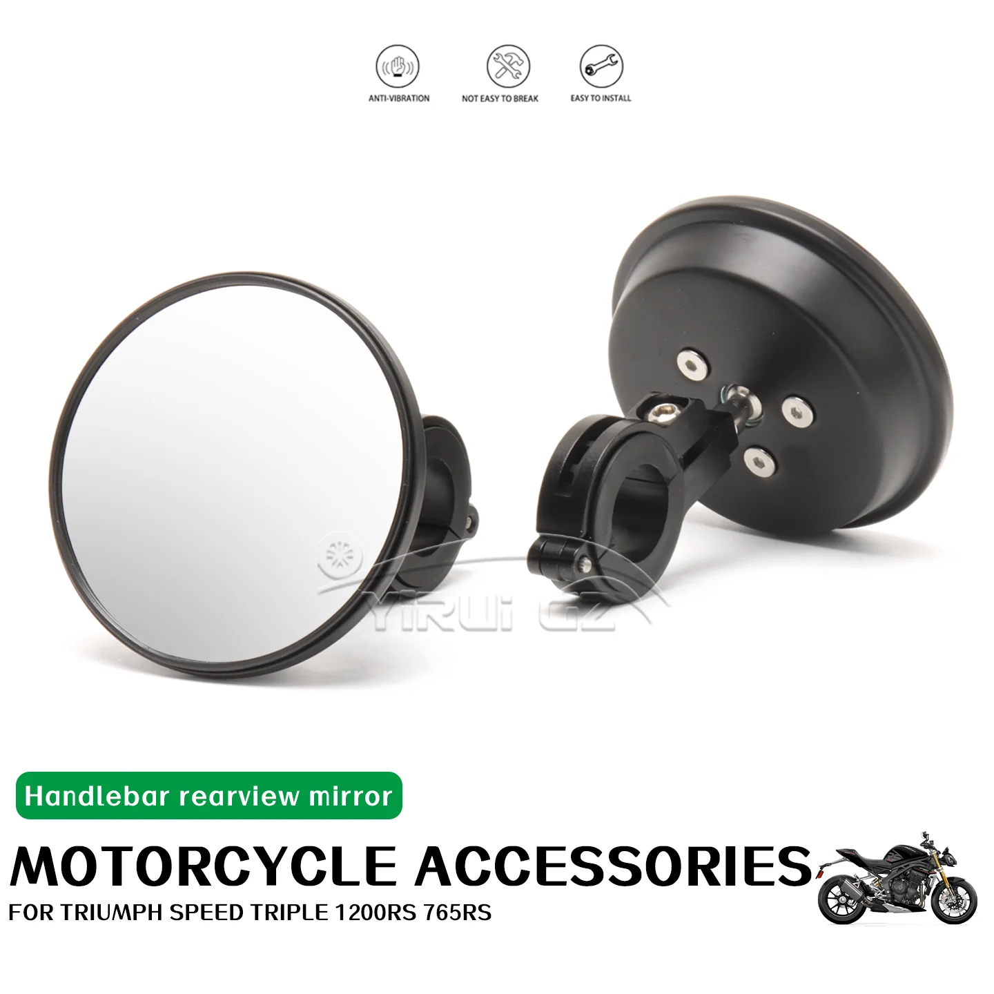 

New Motorcycle For Triumph Speed Triple 1200RS 1200RR Blind Spot Mirror wide angle Side Mirrors Motorcycle Handlebar Mirrors