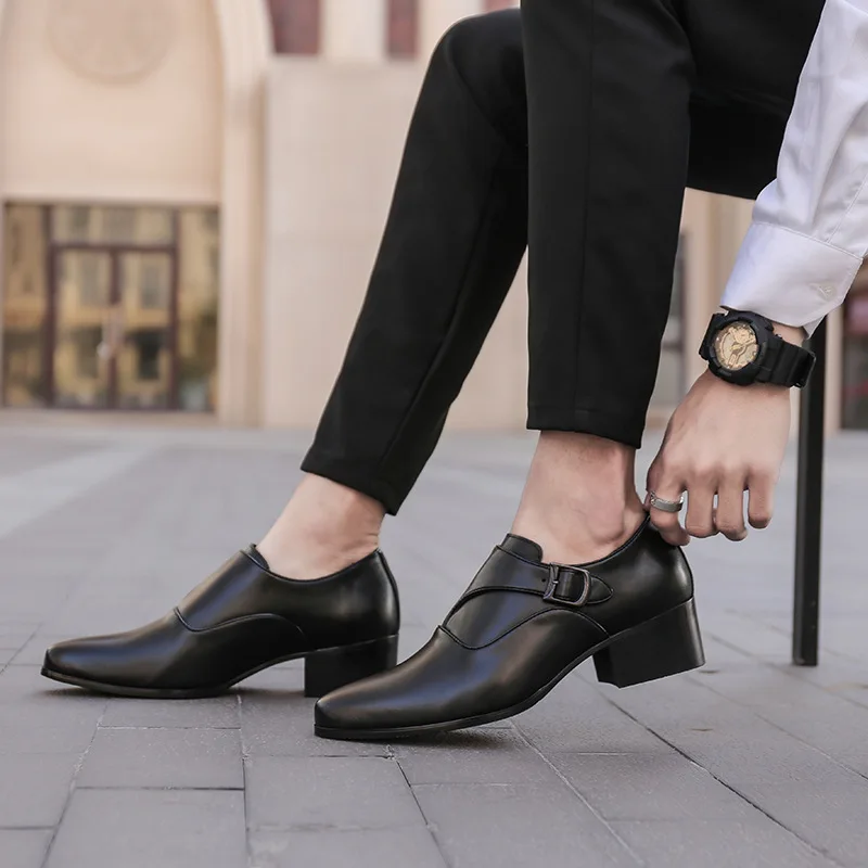 

Men Dress Shoes Fashion Comfortable Leather Shoes British Style Elevator Business Shoes for Men Wedding Party Oxford Footwear
