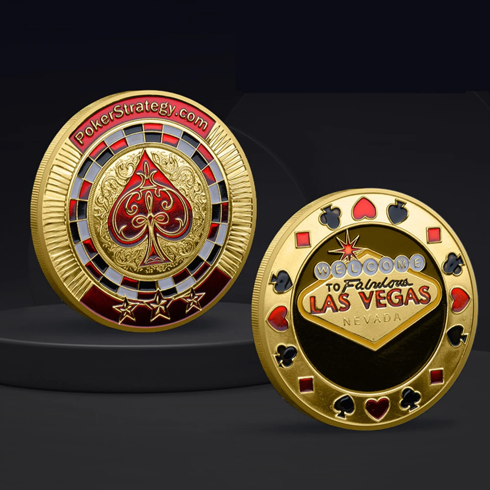

2pcs/lot, Las Vegas Red peach heart commemorative coin, Love Lucky Magic Coin, Poker Metal Coin