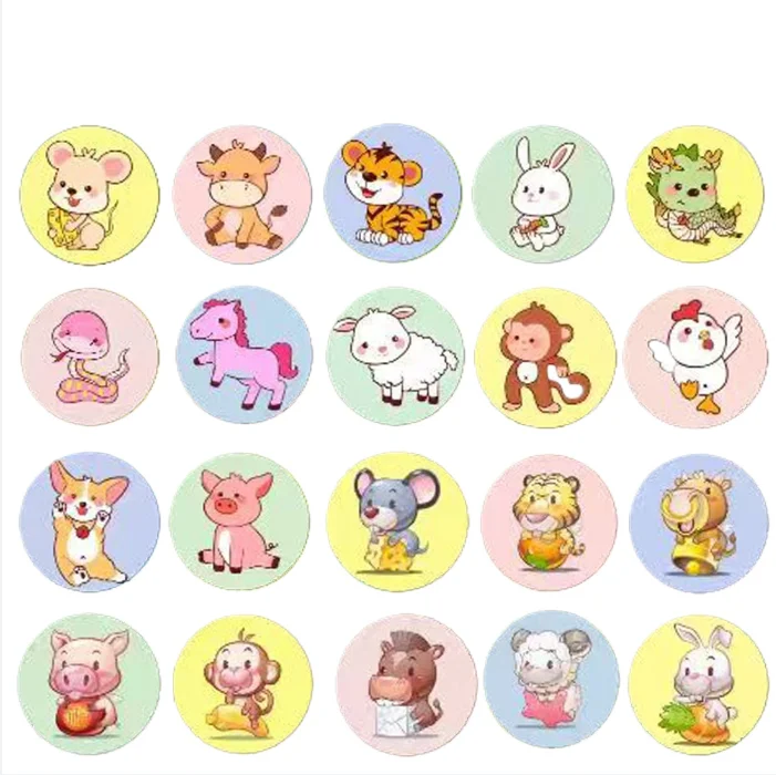 50pcs/set Cartoon Round Band Aid Children Kids Vaccination Wound Plasters Wound Dressing Patch  Strips Adhesive Bandages