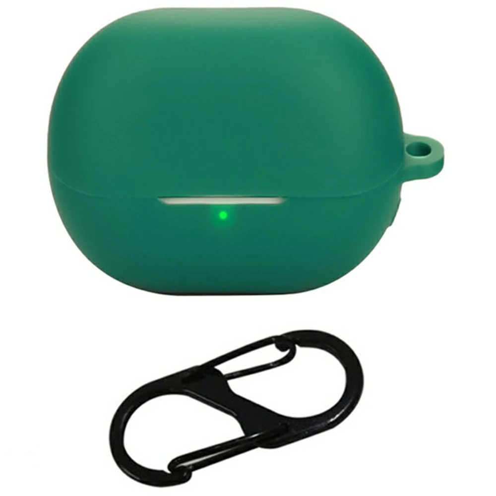 حافظة سماعات الأذن SoundPEATS UU المتوافقة مع البلوتوث مع غطاء حماية من السيليكون بإبزيم مضاد للفقدان - أخضر مسود