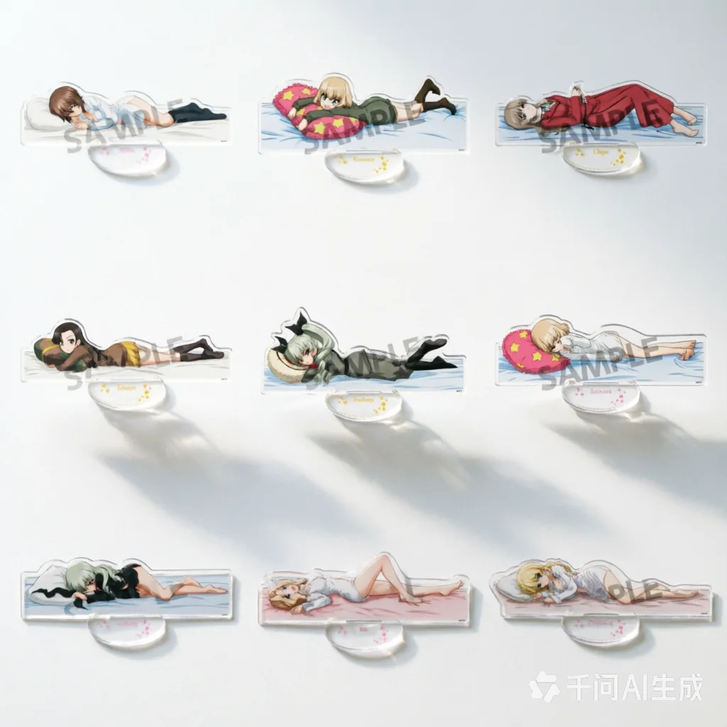 Anime Girls und Panzer das Finale Maho Nishizumi Sleep Ver Acrylic Figure Stand Model Plate Keychains Desk Decorations