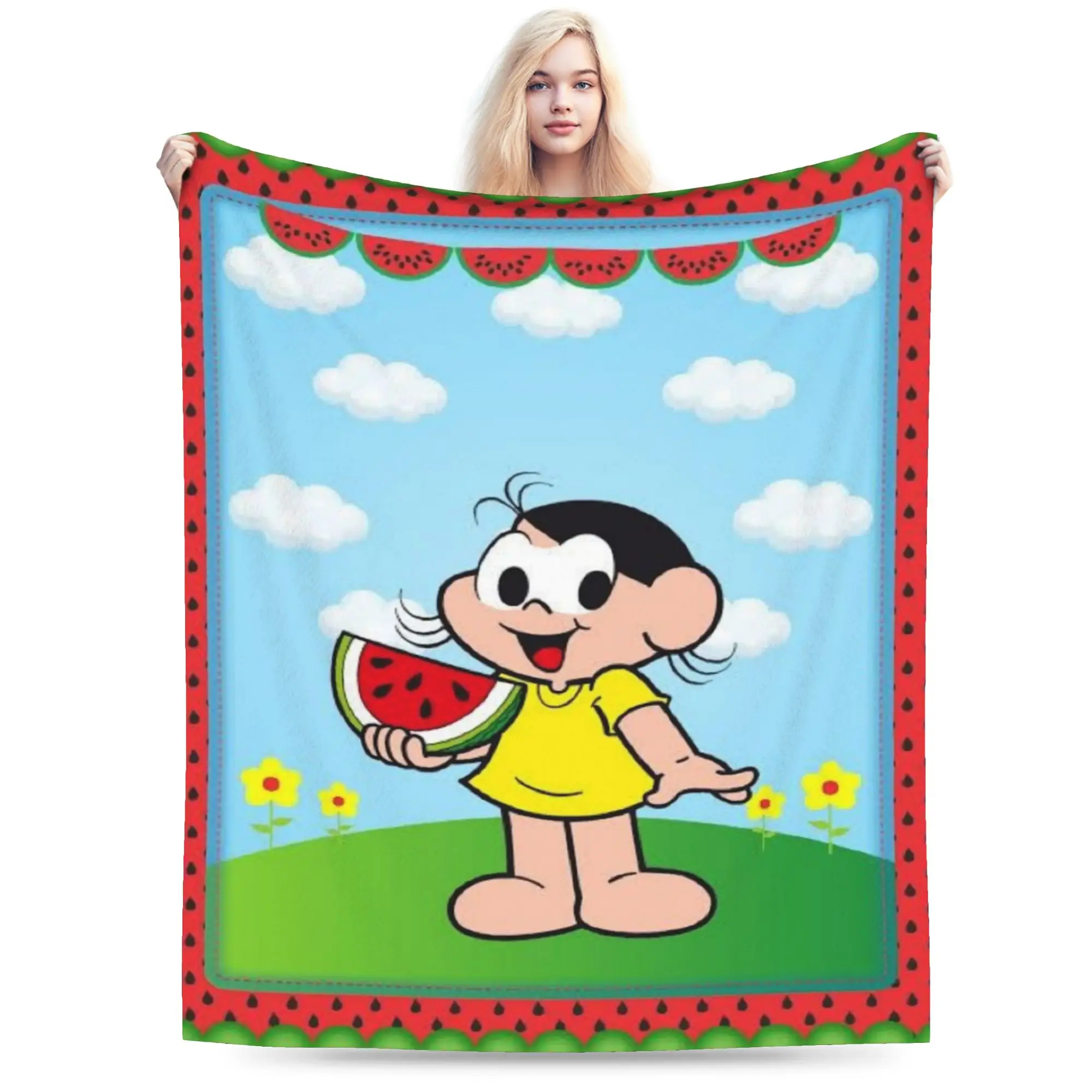 Cobertor de anime Magali Festa para adultos e crianças, roupa de cama de flanela para cadeira, sofá-cama, quente e confortável, colcha de qualidade personalizada, presente