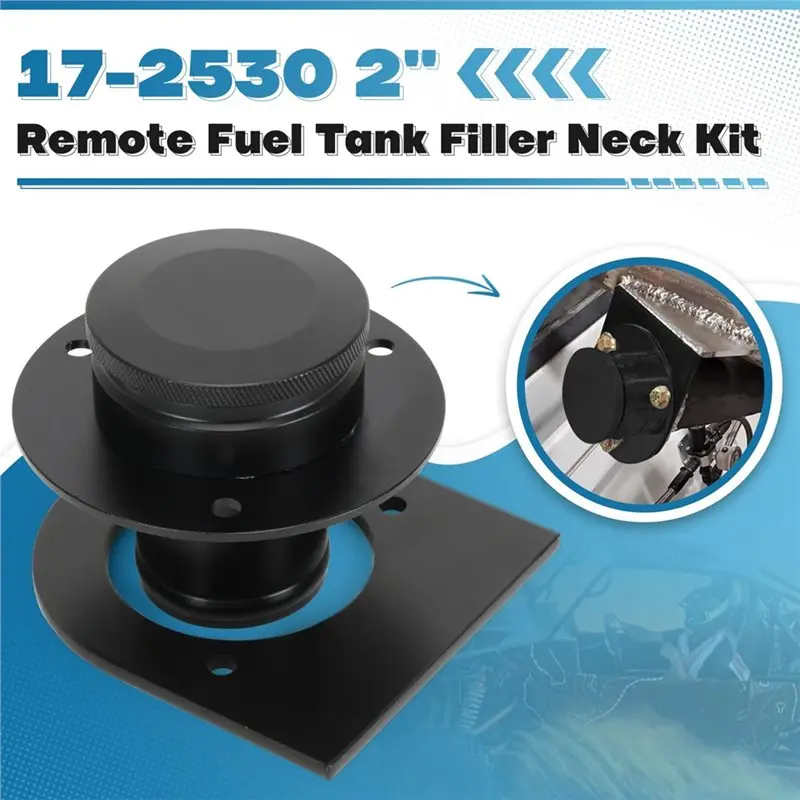 Fuel Tank Filler Neck Remote 17-2530 Straight Design With Cap And Mounting Bracket Fits 2" Hose Connection-T48C