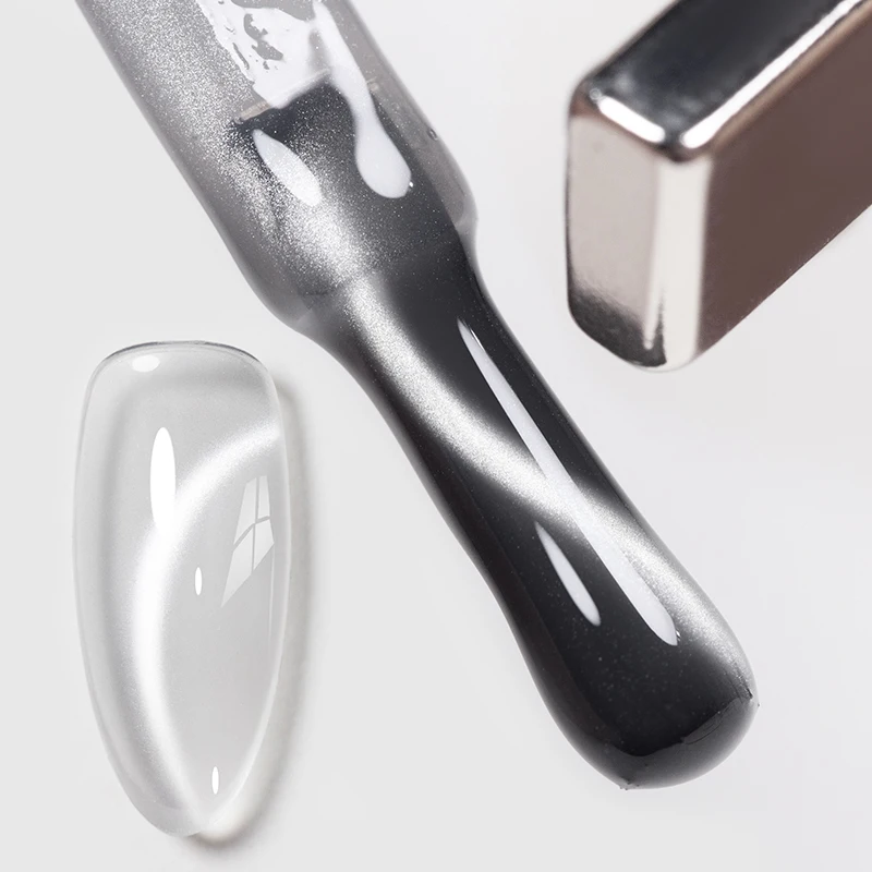 AWStorG Clear Glass Cat Eye Gel UV LED Soak Off Mirror Silver Magnetic Nail Polish Shiny Salon DIY Manicure Nail Art Varnish