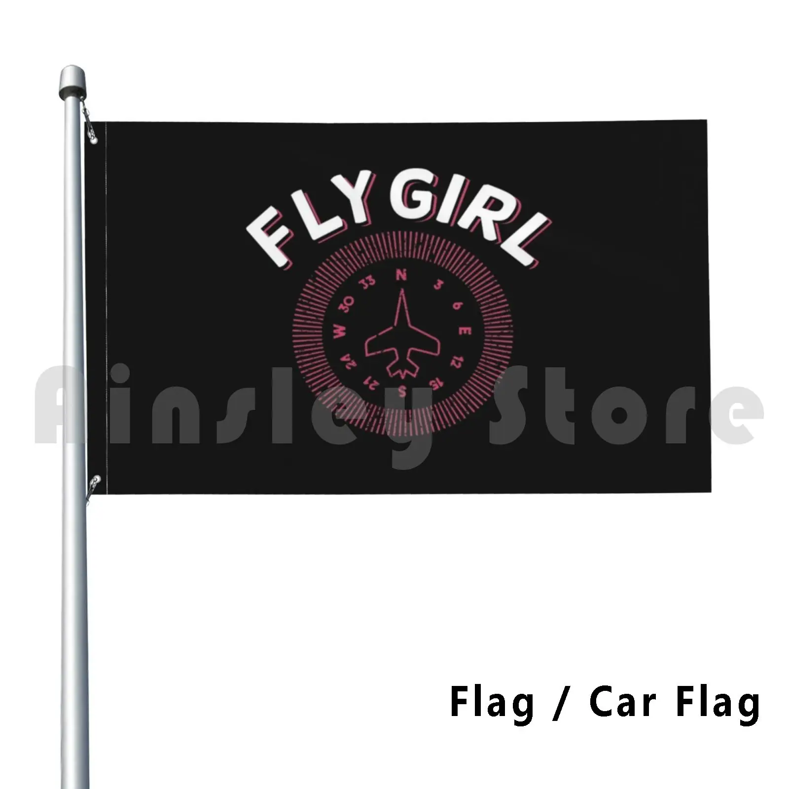 Flygirl Pilot Flight Attendant Flag Car Flag Funny Flygirl Pilot Flying Girl Pilots Glider Pilot Flight