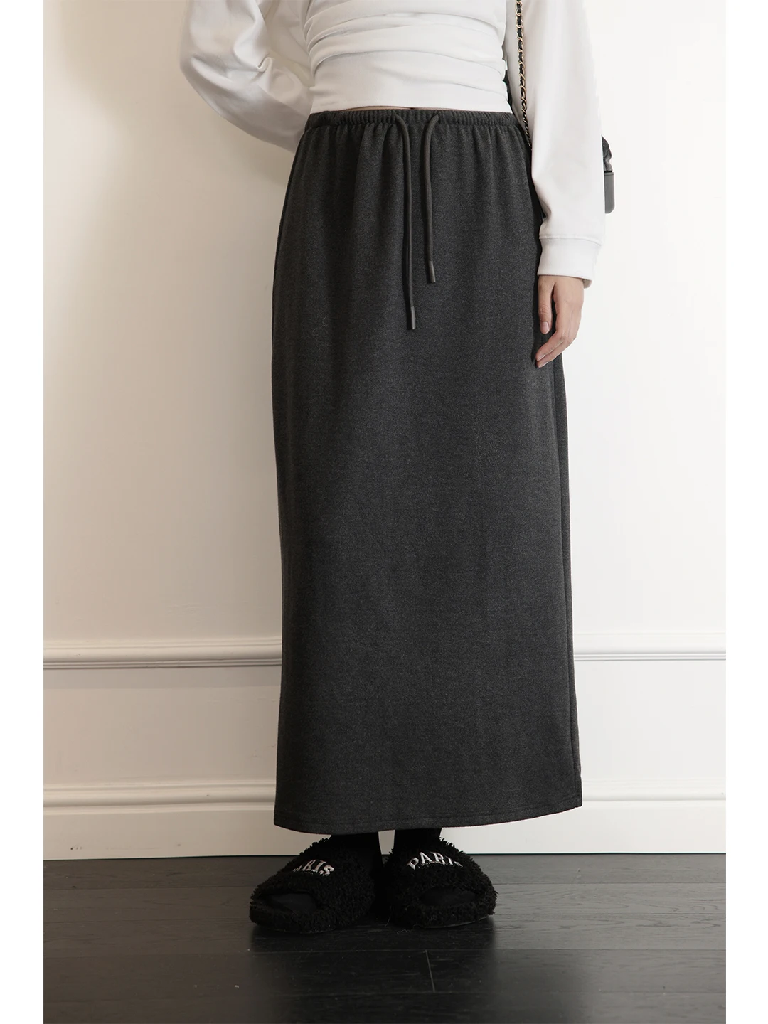 

Deep ey Thi Warm Mid-Length Over-Knee Straight Leg Warm Winter Women's Skirt Casual Sle High Waist A-Line Skirt