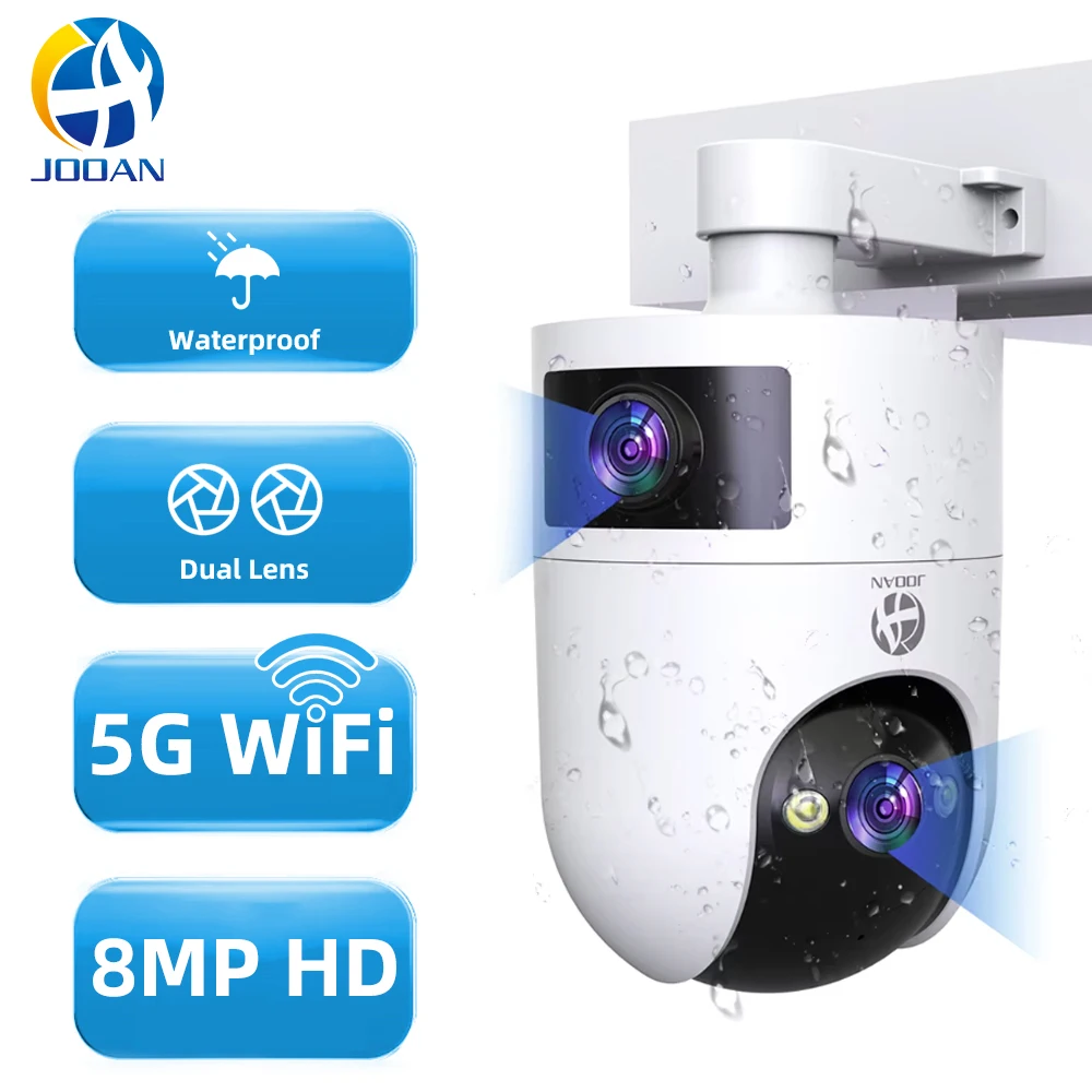 

Jooan 8MP HD WiFi Surveillance Camera Dual Lens Outdoor IP Camera AI Tracking Security Protection Wireless Smart Baby Monitor