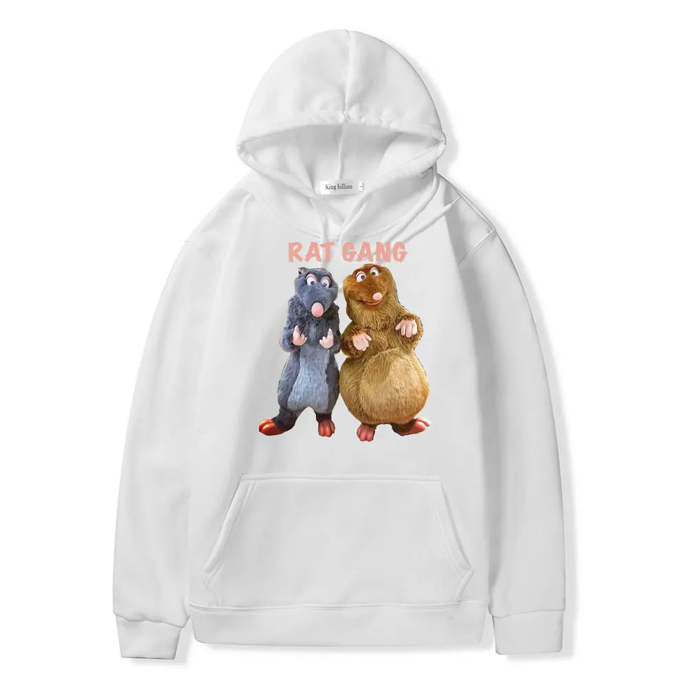 Funny Rat Gang Hoodie Ratatouille Remy and Emile Graphic Sweatshirt Kawaii Cute Mouse Print Hoodies Men Women Oversized Pullover