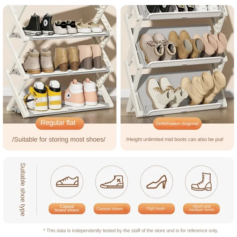Installation-free Multi-layer Storage Artifact Shoe Box Home Space-saving Folding Shoe Rack Dormitory Door Shoe Cabinet