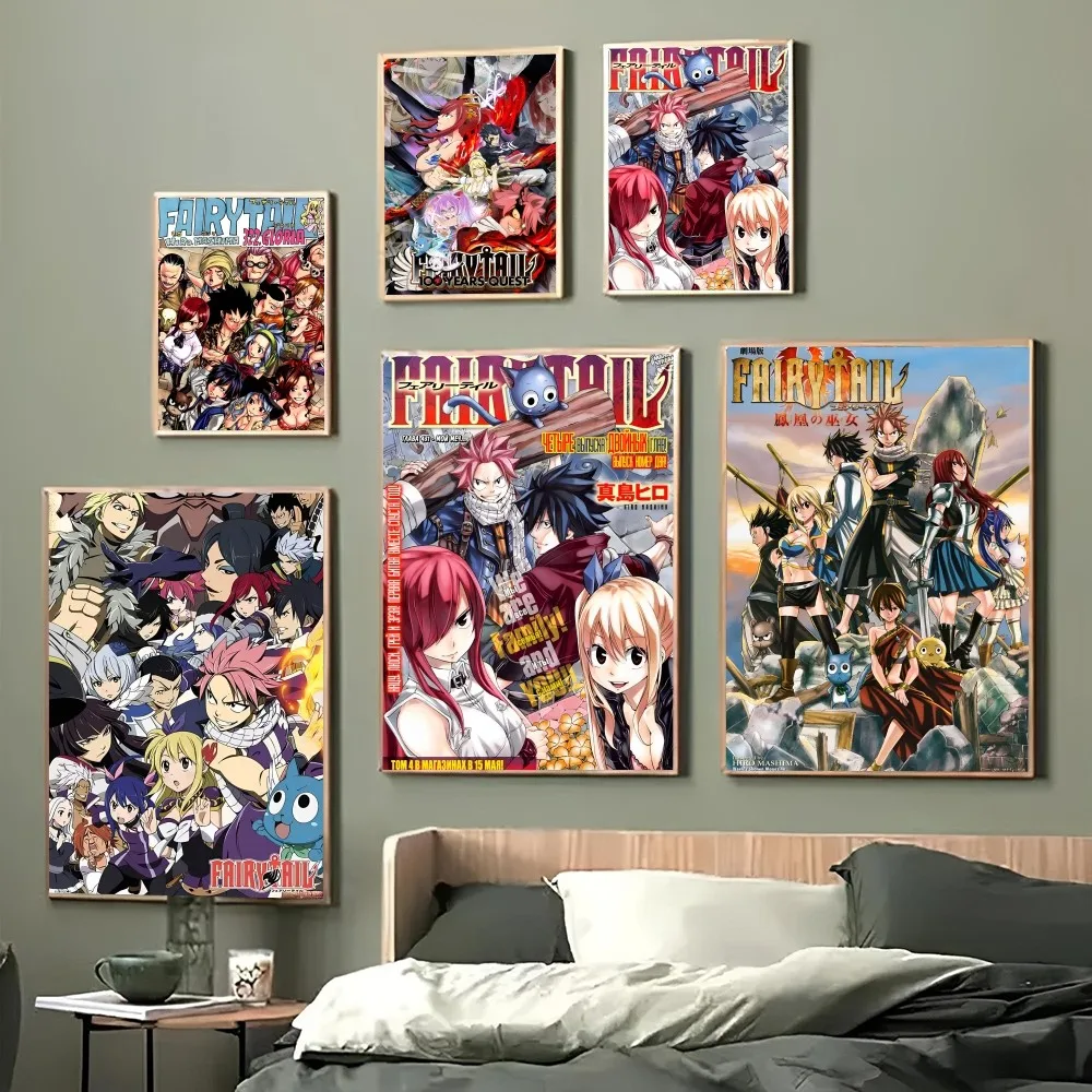 1 szt. Japoński plakat samoprzylepny sztuka wodoodporna papierowa naklejka kawiarnia barowa Manga osobowość Anime Fairy Tail dekoracja ścienna