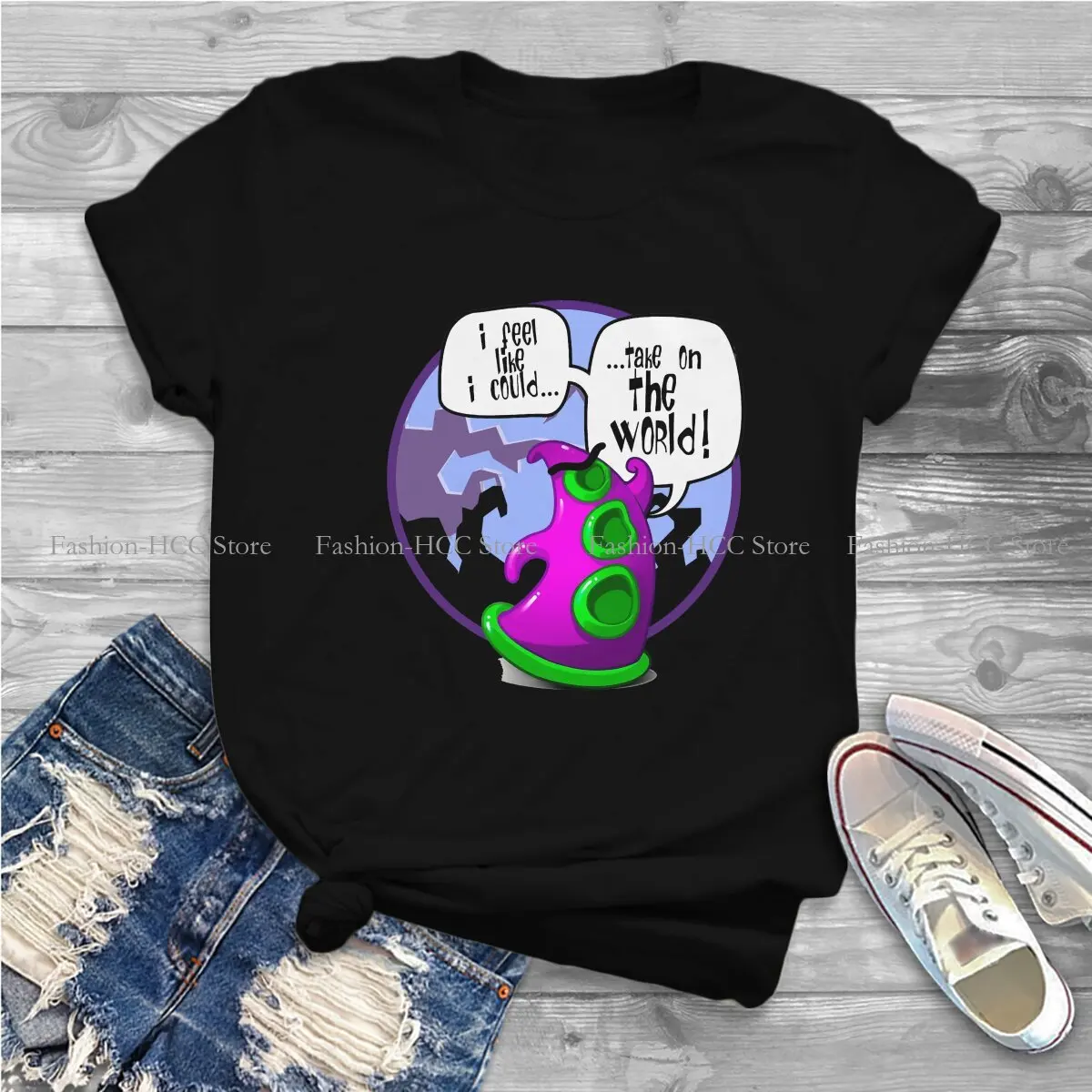 I Feel Like I Could O Neck TShirt Day Of the Tentacle Lucas Game Basic Polyester T Shirt Women Tops Individuality