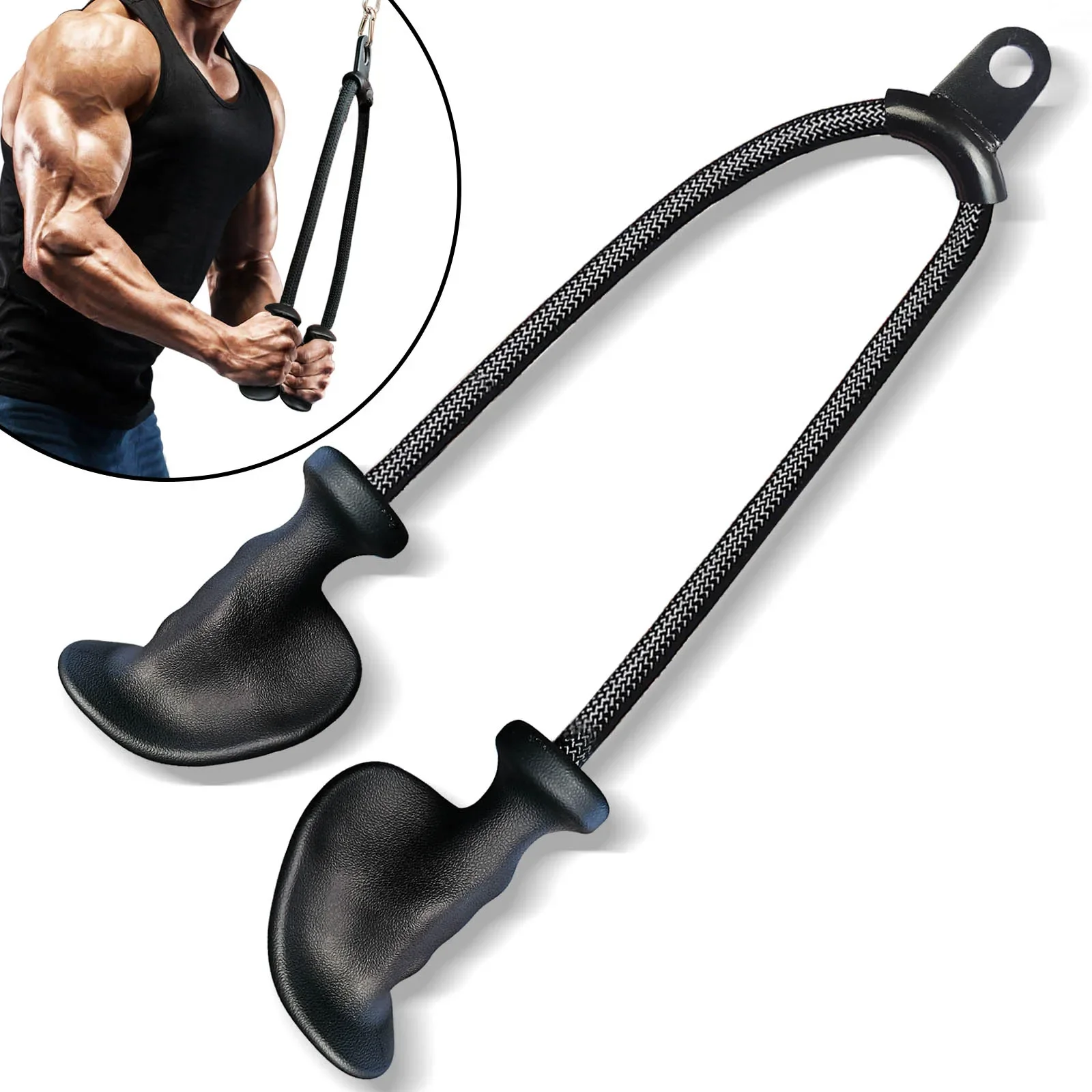 

New Ergonomic Tricep Rope Pulldown Attachments Upgraded 27 32 40 & 47 Inch Extra Long Triceps Rope Cable Attachments Gym