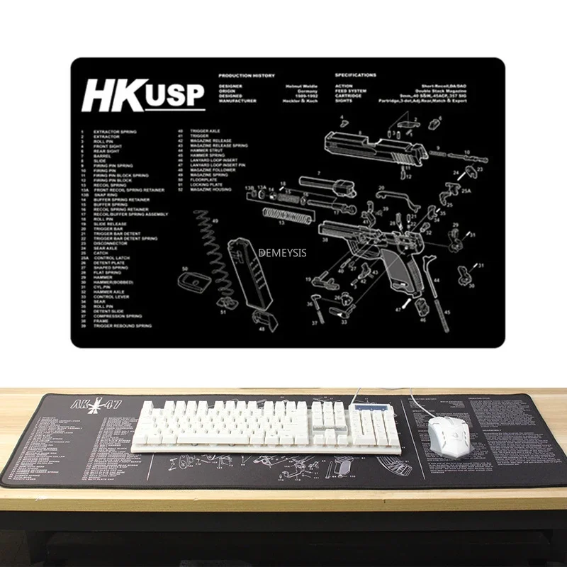 

Игровой коврик для мыши, очень большой Настольный коврик для ПК, нескользящий коврик для клавиатуры из натурального каучука, Glock пистолет Беретта, Очищающий резиновый коврик для мыши